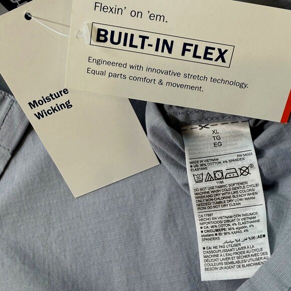 Old Navy Button Front Shirt Built-In-Flex Blue Salt Mens XL - Picture 7 of 8